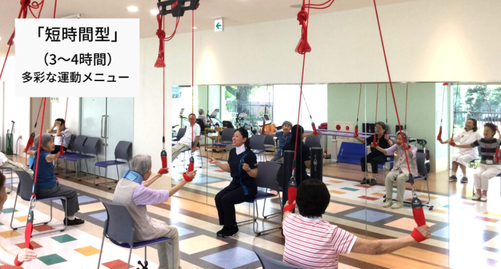 さくらの丘クリニック通所リハビリテーション「短時間型」で利用者が運動をしている様子